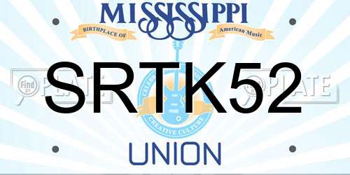 SRTK52 Mississippi License Plate