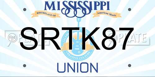 SRTK87 Mississippi License Plate