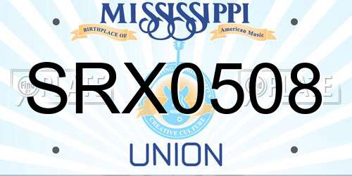 SRX0508 Mississippi License Plate