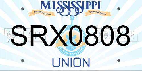 SRX0808 Mississippi License Plate