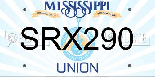 SRX290 Mississippi License Plate