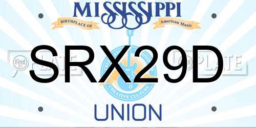 SRX29D Mississippi License Plate