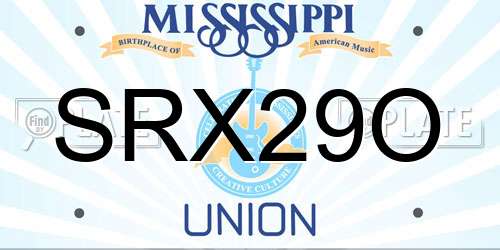 SRX29O Mississippi License Plate
