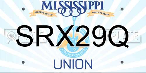 SRX29Q Mississippi License Plate