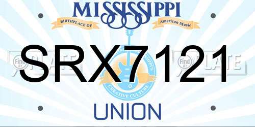 SRX7121 Mississippi License Plate