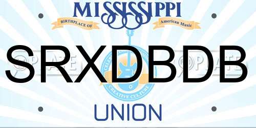 SRXDBDB Mississippi License Plate
