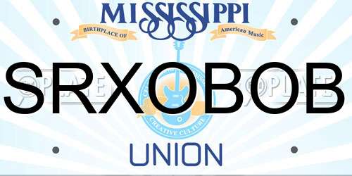 SRXOBOB Mississippi License Plate