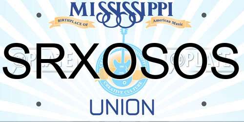 SRXOSOS Mississippi License Plate