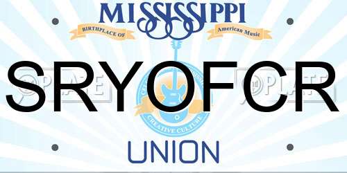 SRYOFCR Mississippi License Plate
