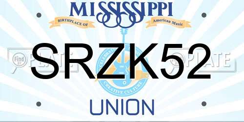 SRZK52 Mississippi License Plate