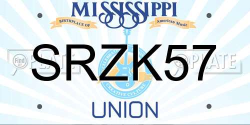 SRZK57 Mississippi License Plate