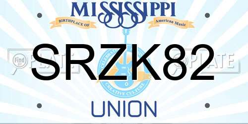 SRZK82 Mississippi License Plate