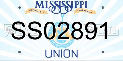 SS02891 Mississippi License Plate