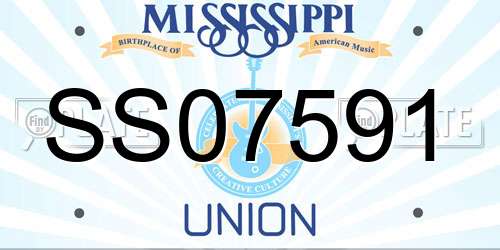 SS07591 Mississippi License Plate