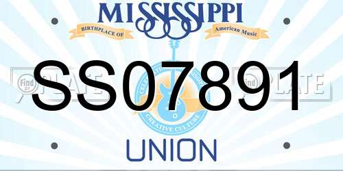 SS07891 Mississippi License Plate