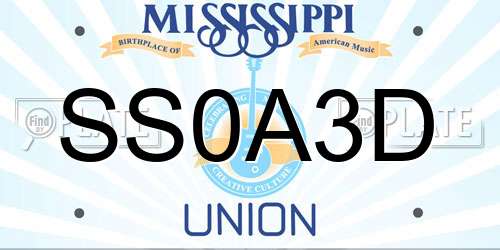 SS0A3D Mississippi License Plate