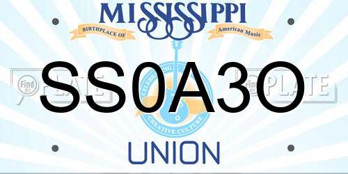 SS0A3O Mississippi License Plate