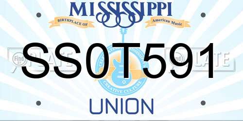 SS0T591 Mississippi License Plate