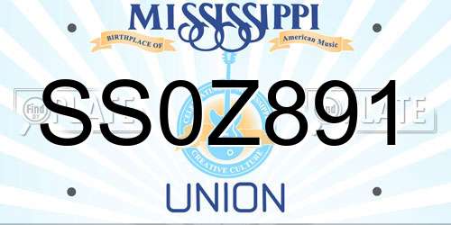 SS0Z891 Mississippi License Plate