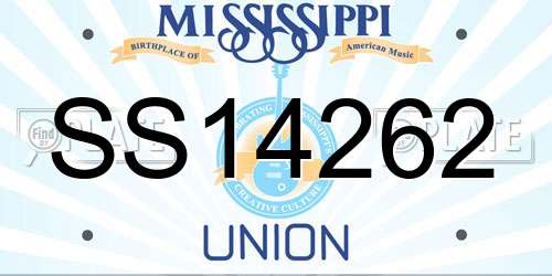 SS14262 Mississippi License Plate