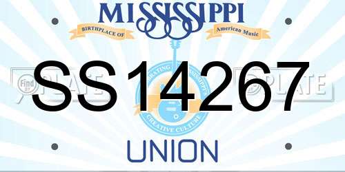 SS14267 Mississippi License Plate