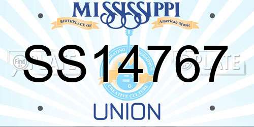 SS14767 Mississippi License Plate