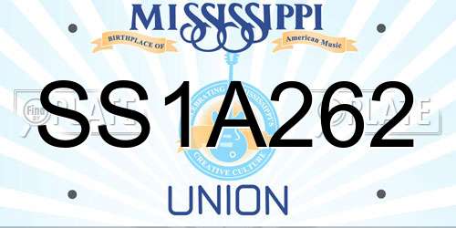 SS1A262 Mississippi License Plate