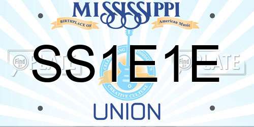 SS1E1E Mississippi License Plate