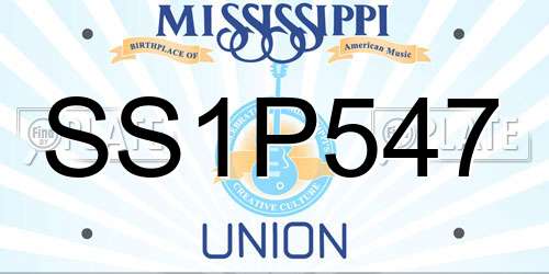 SS1P547 Mississippi License Plate