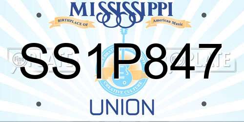 SS1P847 Mississippi License Plate