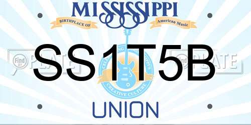 SS1T5B Mississippi License Plate