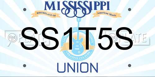 SS1T5S Mississippi License Plate