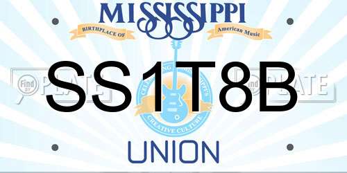SS1T8B Mississippi License Plate