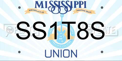SS1T8S Mississippi License Plate