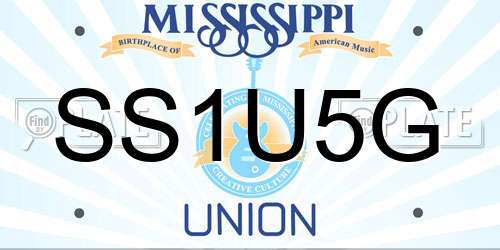 SS1U5G Mississippi License Plate
