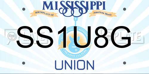 SS1U8G Mississippi License Plate