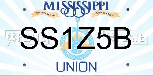 SS1Z5B Mississippi License Plate
