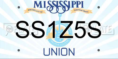 SS1Z5S Mississippi License Plate