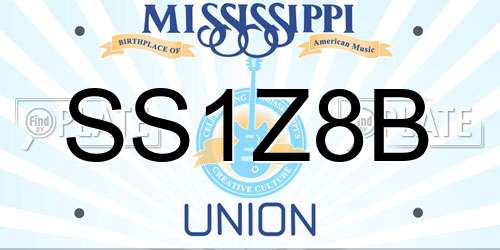 SS1Z8B Mississippi License Plate