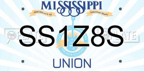 SS1Z8S Mississippi License Plate