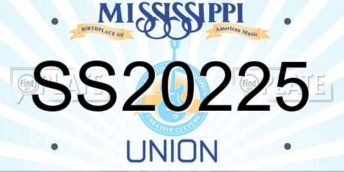SS20225 Mississippi License Plate