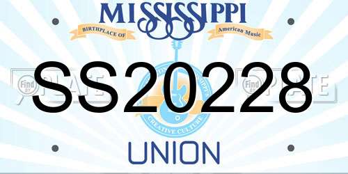 SS20228 Mississippi License Plate