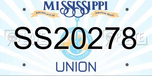 SS20278 Mississippi License Plate