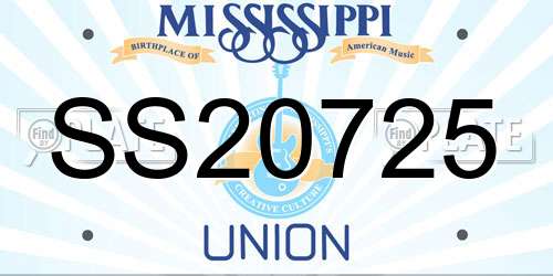 SS20725 Mississippi License Plate