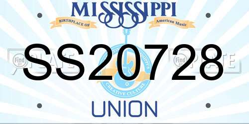 SS20728 Mississippi License Plate