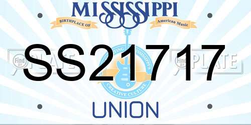 SS21717 Mississippi License Plate