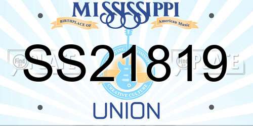 SS21819 Mississippi License Plate