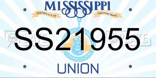 SS21955 Mississippi License Plate