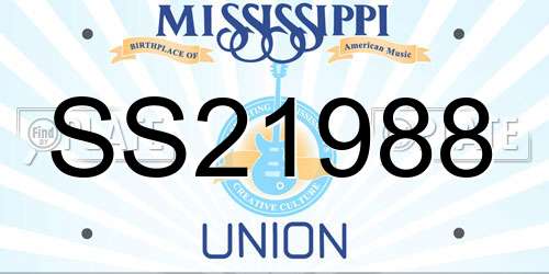 SS21988 Mississippi License Plate
