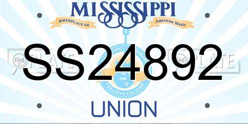 SS24892 Mississippi License Plate
